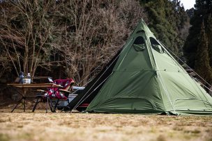 DODのレンコンテントでソロキャンプ。のんびりお酒を嗜む